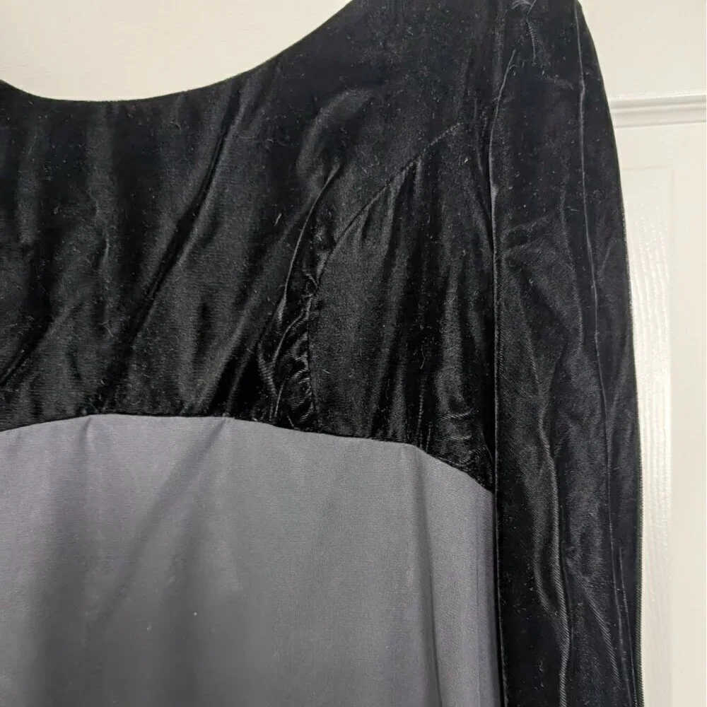 Bill Levkoff Velvet Maxi Dress Womens Size 40/XL US Black Empire Waist Vintage